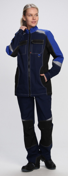 Костюм ВЕКТРОН-1 женский с БР (т.синий/васильковый/черный)