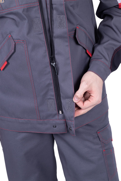 Куртка ХАЙ-ТЕК SAFETY (серый/чёрный/красный)