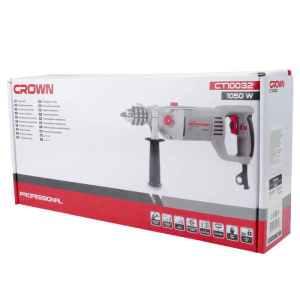 Дрель ударная CROWN CT10032 1050Вт