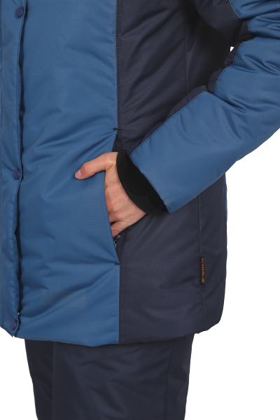 Куртка ВИРАЖ НЕО женская зимняя (морская волна/т.синий)