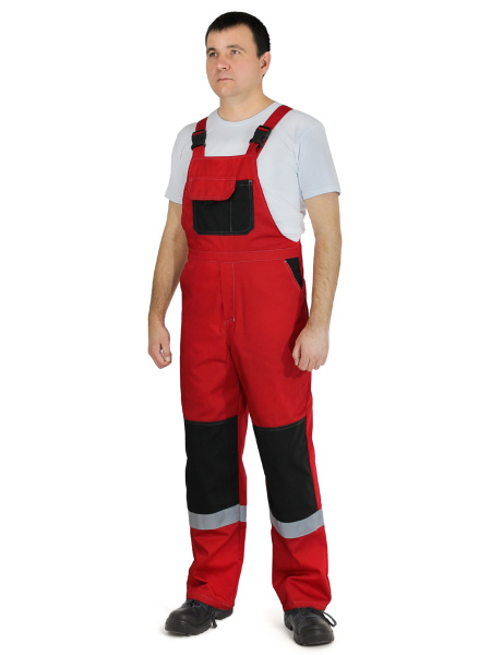 Костюм М с СОП с ПК (красный/черн/св.серый)