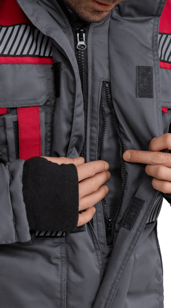 Куртка RONTA KR585 зимняя с СОП (т.серый/красный/черный)