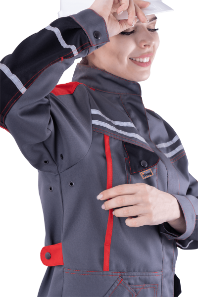 Куртка ХАЙ-ТЕК женская (серый/черный/красный)