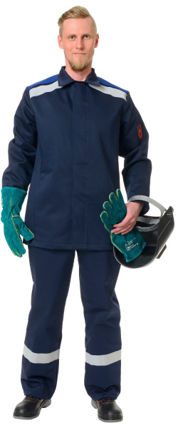 Костюм огнестойкий ПРЕМИУМ 2 кл. х/б с БР (синий/василек)