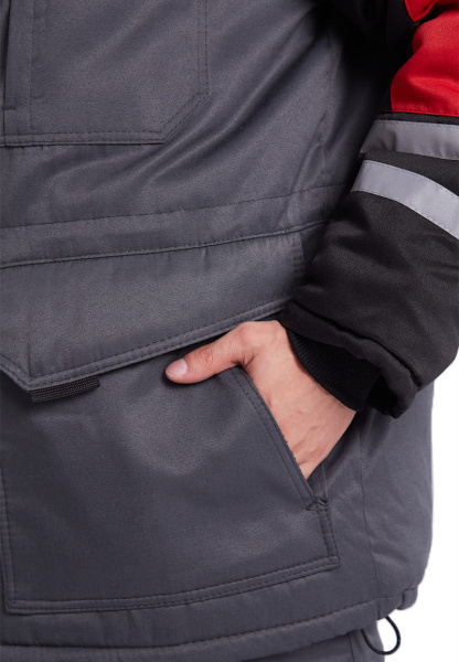 Костюм ЗИМНИК зимний с БР (т.серый/черный/красный)