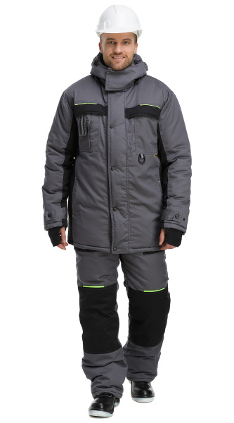 Куртка RONTA KR920 зимняя (т.серый/черный/лайм)