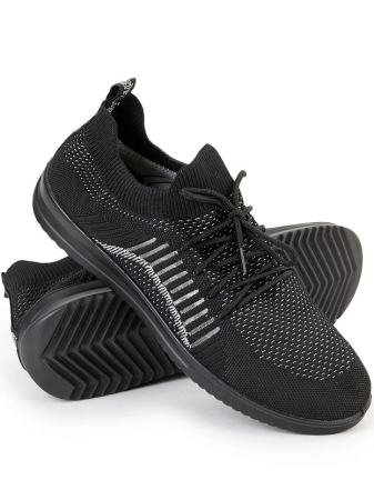 Кроссовки ПУ текстильные (черный)