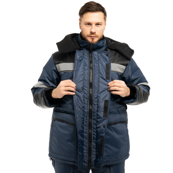 Костюм ПАМИР(ЭЛЬБРУС) зимний с СОП с ПК (т.синий/черный)