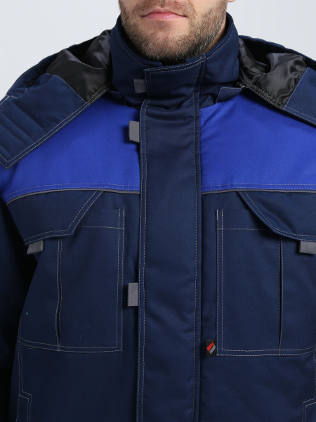 Куртка ФЛОФТ ПРЕМИУМ зимняя укороченная (т.синий/васильковый/серый)