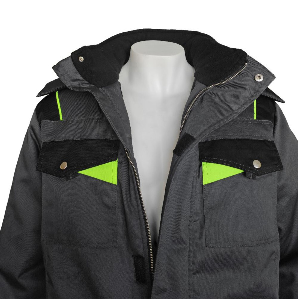 Костюм КОРВЕТ зимний с БР (т.серый/черный/лимон)