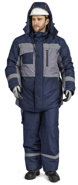 Костюм ФРЕЙЗЕР с ПК утепленный (т.синий/серый)