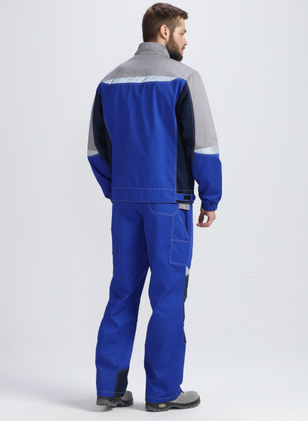 Костюм ВЕКТРОН-1 с БР (васильковый/т.синий/серый)