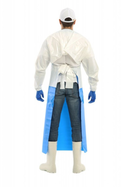 Фартук ЛАРИСАН КОМБО ПУ с рукавами 90x70см (синий)