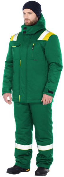 Костюм АНКЕР зимний с ПК (зеленый/желтый)
