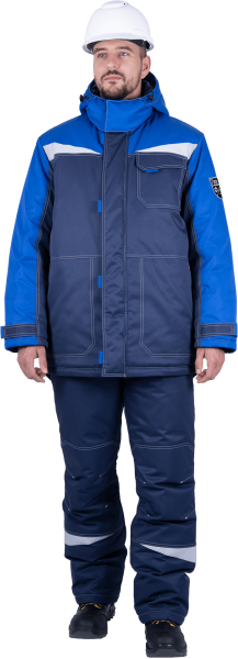 Костюм КМ-10 ЛЮКС зимний 3-4 класс c ПК (василек/т.синий)