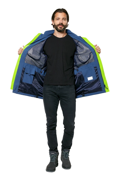 Куртка ТИЗЕР (т.синий/светло-серый/неон)