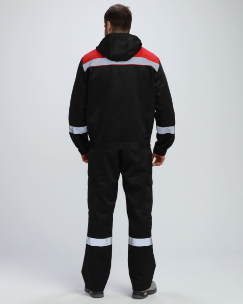Костюм НЕЙЧ-2 СОП CH с капюшоном с ПК (черный/красный)