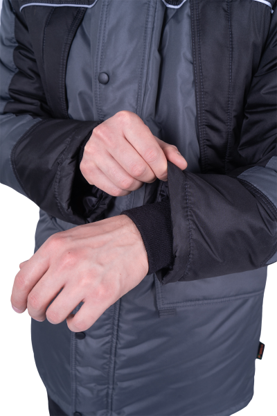 Куртка СКАНДИНАВИЯ ЛЮКС зимняя (серый/чёрный)