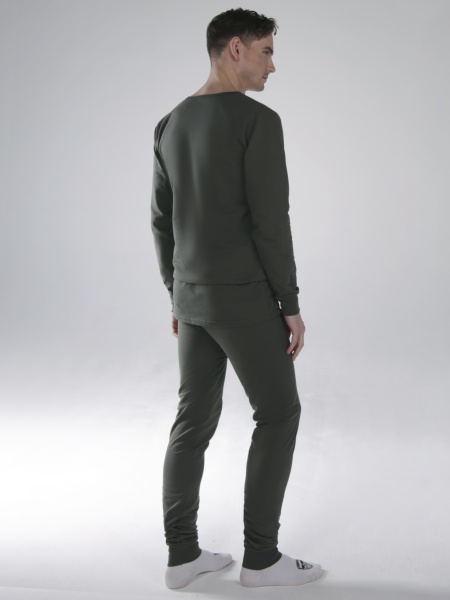 Белье трикотажное с начесом (оливковый)