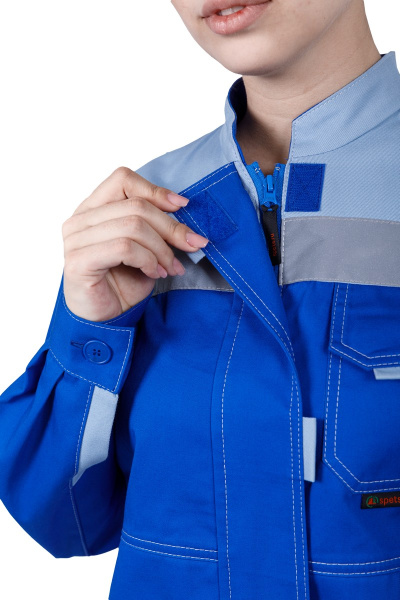 Костюм РАЦИОНАЛИЗАТОР женский с БР (василёк/серый)