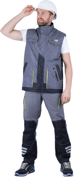 Жилет ЭДВАНС зимний (серый/т.серый/лимонный)