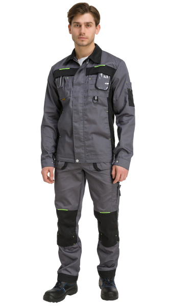 Костюм RONTA KS810 с ПК (т.серый/черный/лайм)