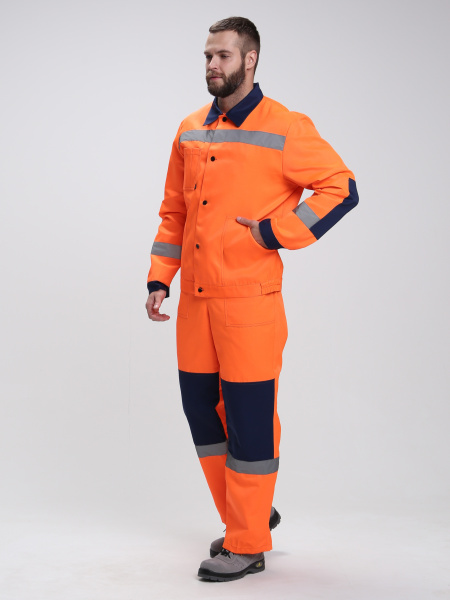 Костюм сигнальный ЛИГОР-2 СОП с ПК (оранжевый/т.синий)