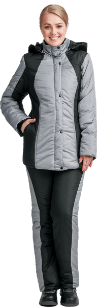 Костюм УРАЛОЧКА женский зимний (черный/серый)