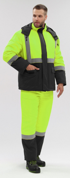 Костюм ДОРОЖНИК-С зимний с ПК (лимонный/черный)