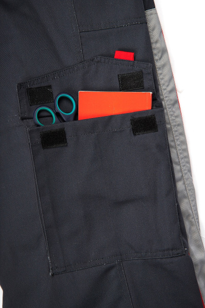 Костюм зимний Факел, брюки, темно-серый/красный