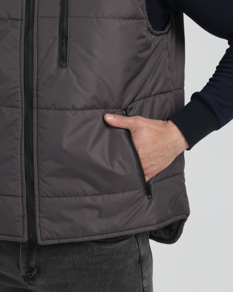 Жилет РЕЗКО зимний с капюшоном (т.серый)