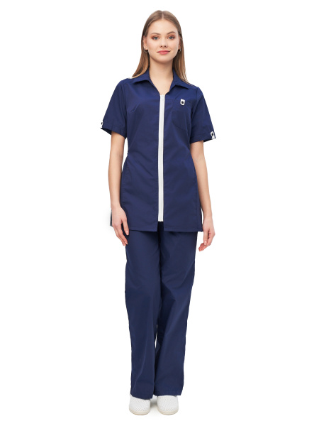 Костюм ГЛОРИЯ 2 женский с БР (т.синий/белый)