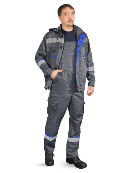 Костюм ГРАНЬ с капюшоном с ПК (серый)