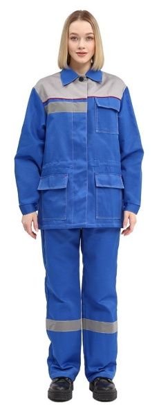 Костюм УДАРНИК женский с БР (василек/св.серый)