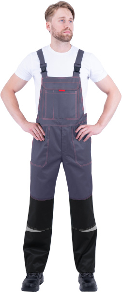 Костюм КМ-10 ЛЮКС летний с ПК (серый/красный)