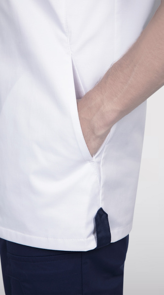 Блуза ЛОРД с коротким рукавом (белый/синий)