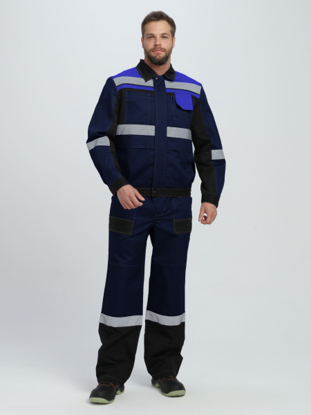 Костюм ВИВАТ-1 ПРЕМИУМ СН МВО с БР (т.синий/черный/васильковый)