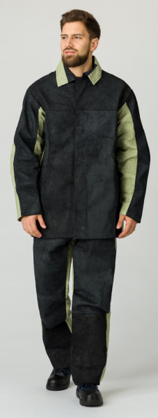 Костюм сварщика А5 комб. 2 кл.защиты с БР (черный/бежевый)