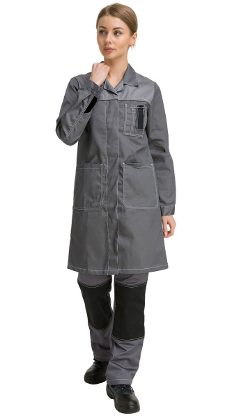 Халат RONTA HL101 женский (т.серый/св.серый/черный)