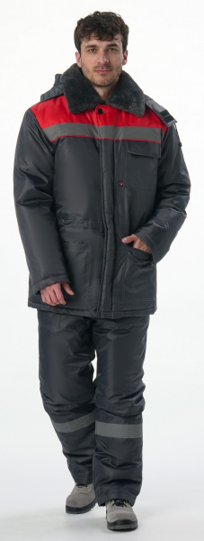 Костюм Т-УЛЬТРА-2 зимний с ПК (т.серый/красный)