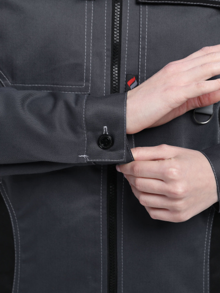 Костюм ВЕКТРОН-1 СОП У. женский с БР (т.серый/св.серый/черный)