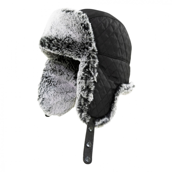 Шапка-ушанка BRODEKS EXTREME KM 109 (черный/серый мех)