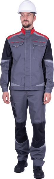 Куртка ТУРБО SAFETY (серый/чёрный/красный)