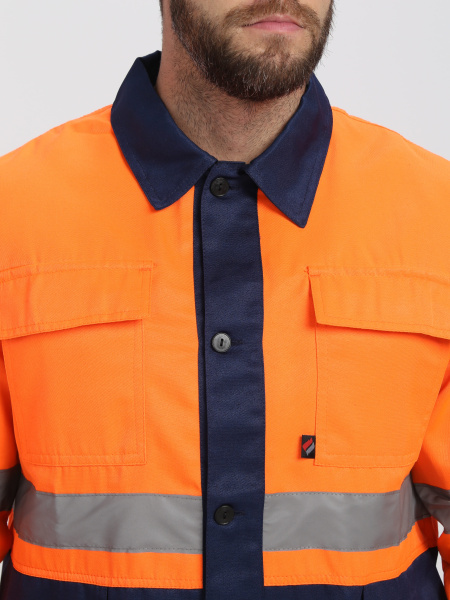 Костюм ДОРОЖНИК комбинированный с ПК (оранжевый/т.синий)