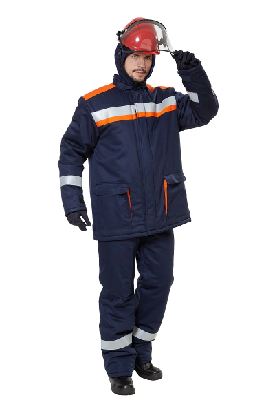 Костюм СП08-З/V-2 зимний защитный от электродуги с БР (оранжевый/синий)