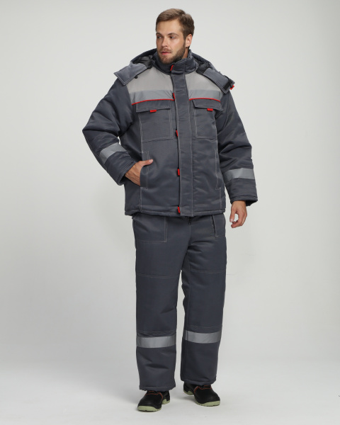 Костюм ФЛОФТ-2 NEW зимний с ПК (т.серый/св.серый)