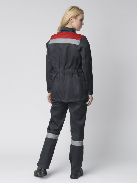 Костюм ВЕСНА-1 СОП СН женский с БР (т.серый/красный)