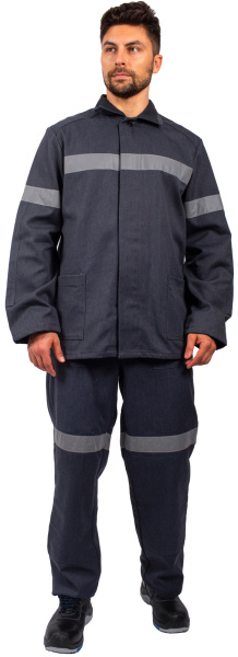 Костюм шахтерский ГОРИЗОНТ-1 СОП пылезащитный с БР (т.серый)