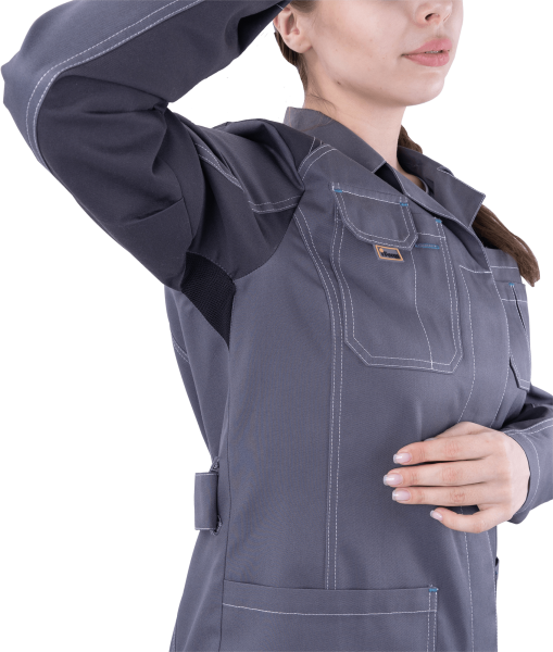 Халат ТУРБО SAFETY женский (серый/т.серый)