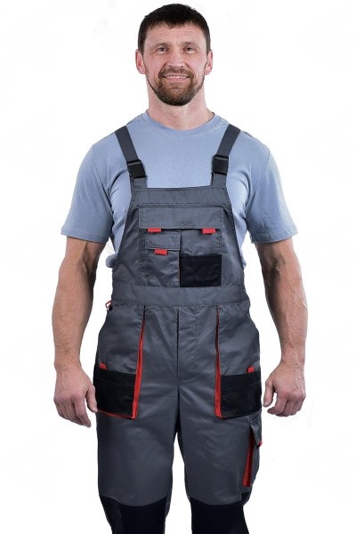 Полукомбинезон ХАМЕРТОН (серый/черный/красный)